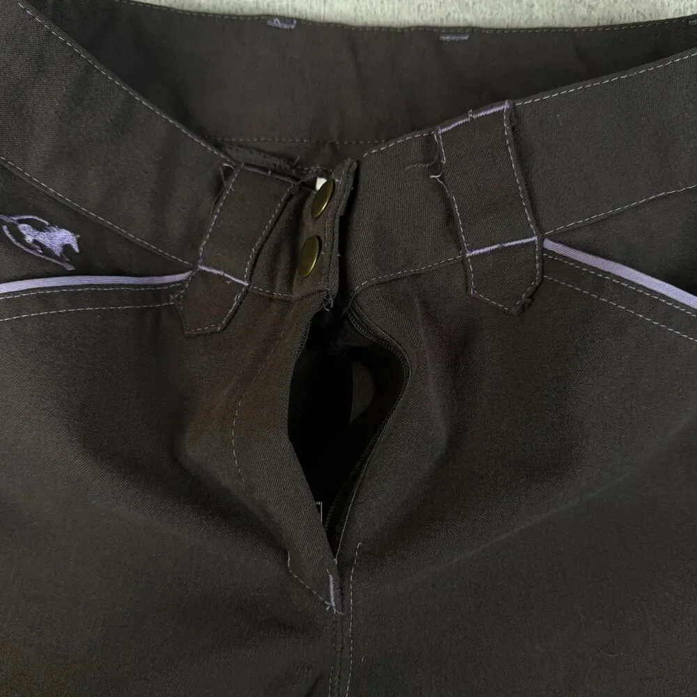 PIPER by SmartPak Riding Breeches Pants Girls 14 Gray Purple Knee Patch Stretch
